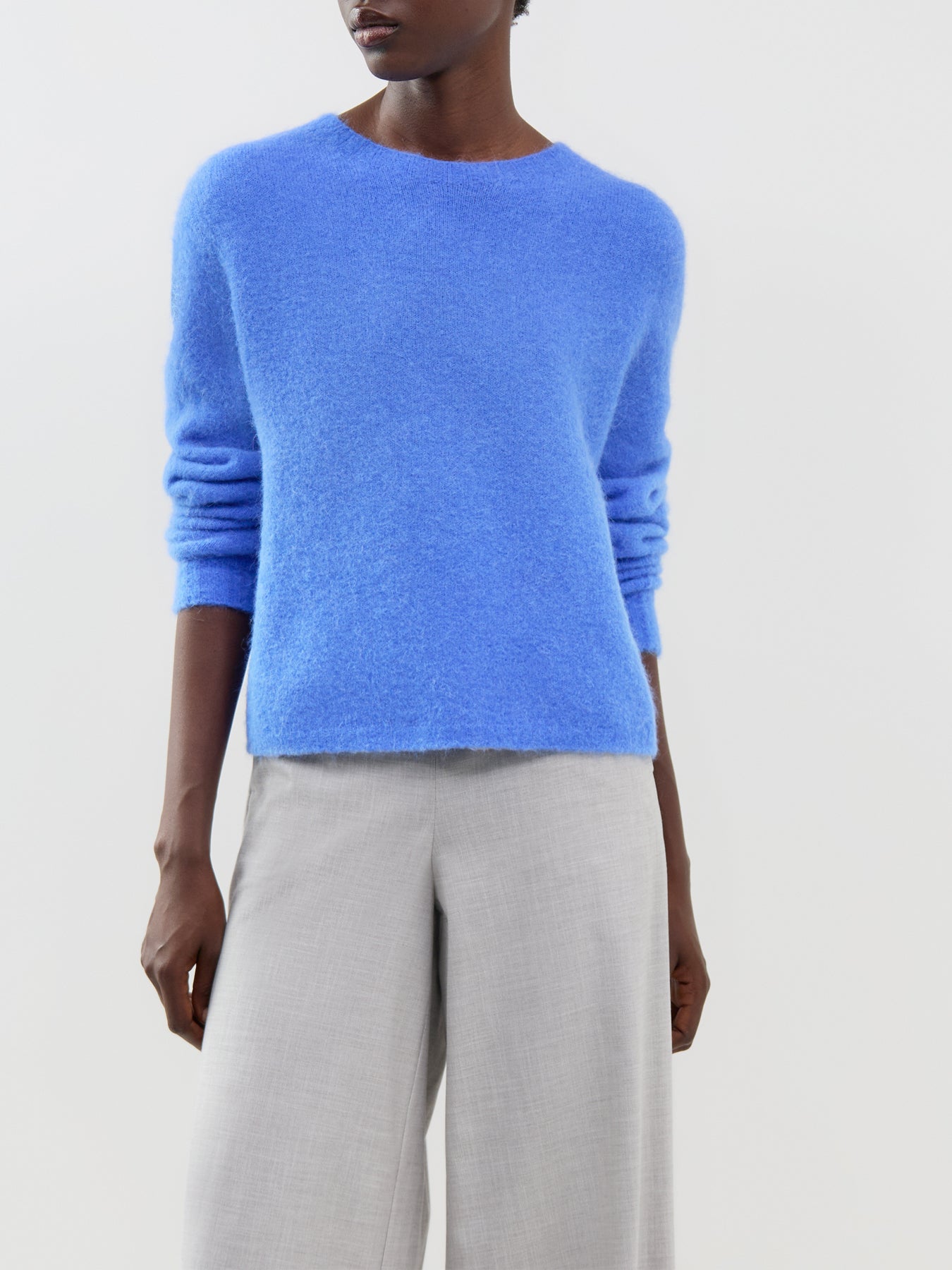 Alpaca & Wool Blend Giunco Sweater - Periwinkle Blue