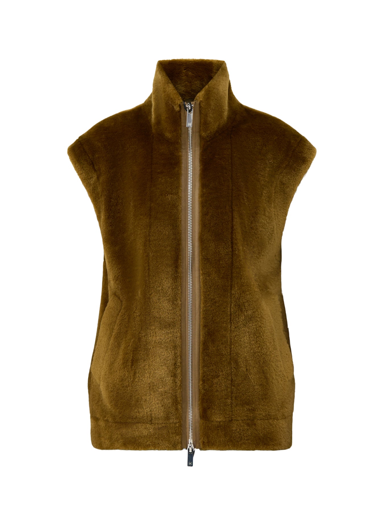 Giurato Faux-Fur Gilet - Oil Green