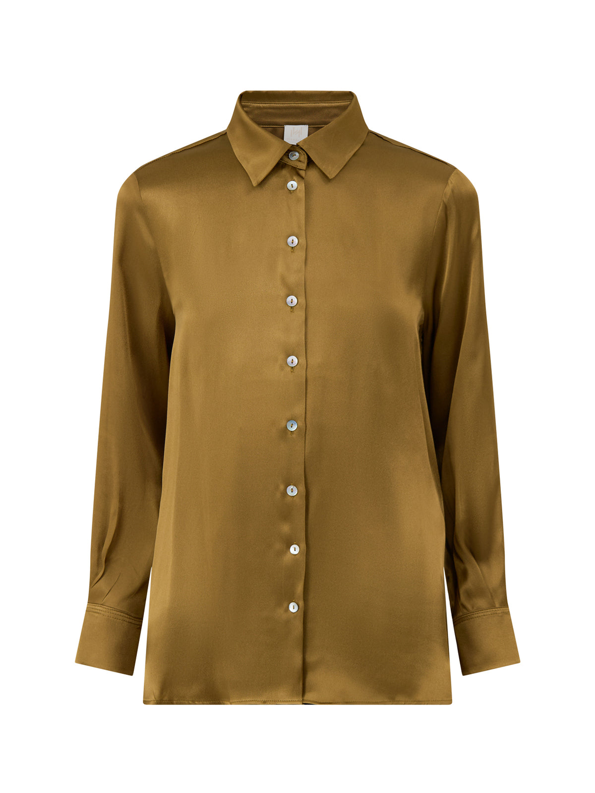 Silk Blend Alfio Shirt - Oil Green