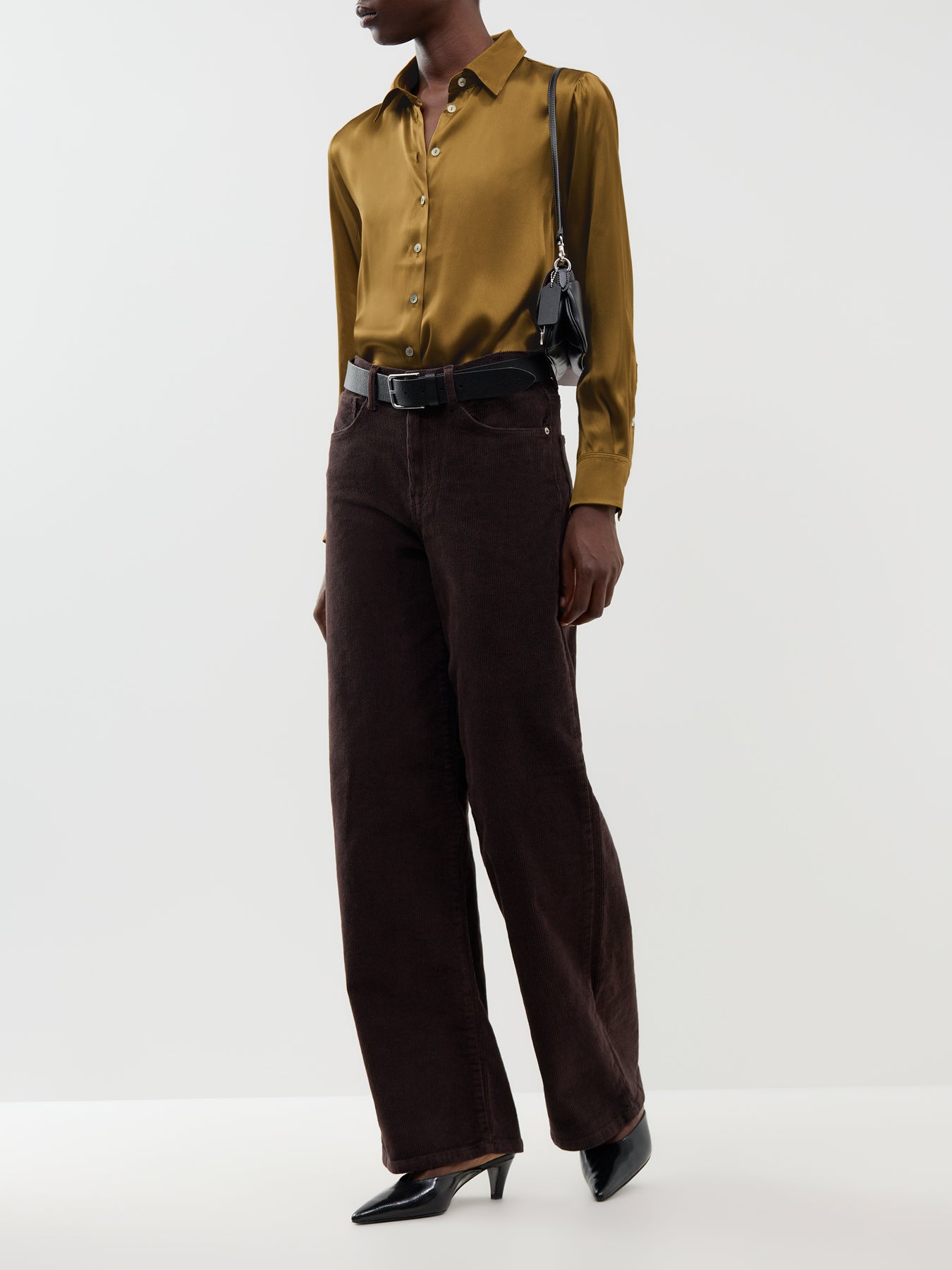Silk Blend Alfio Shirt - Oil Green