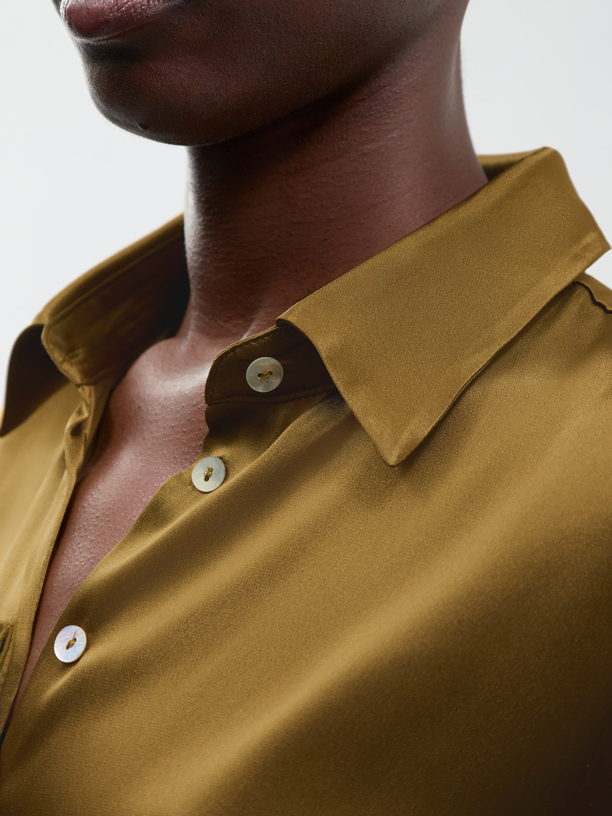 Silk Blend Alfio Shirt - Oil Green