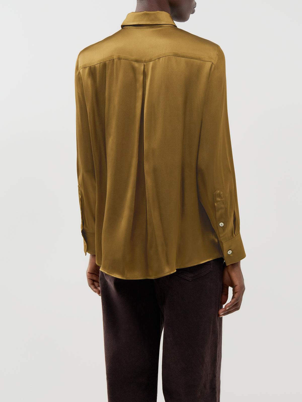 Silk Blend Alfio Shirt - Oil Green