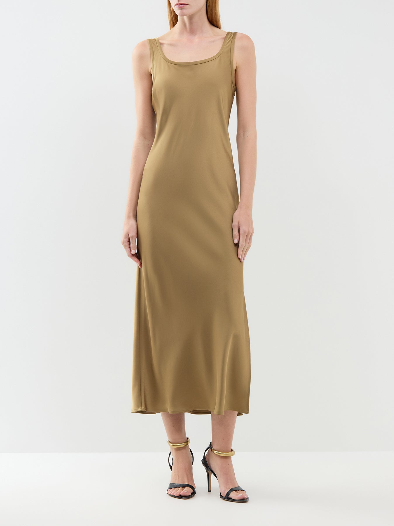 Oliato Midi Slip Dress Oil Green