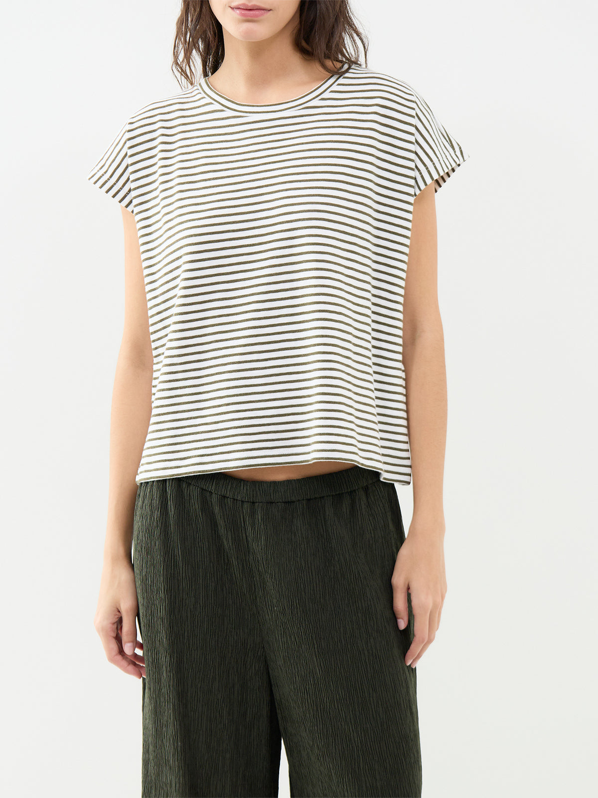 Organic Cotton Crew Neck Short Sleeve Top