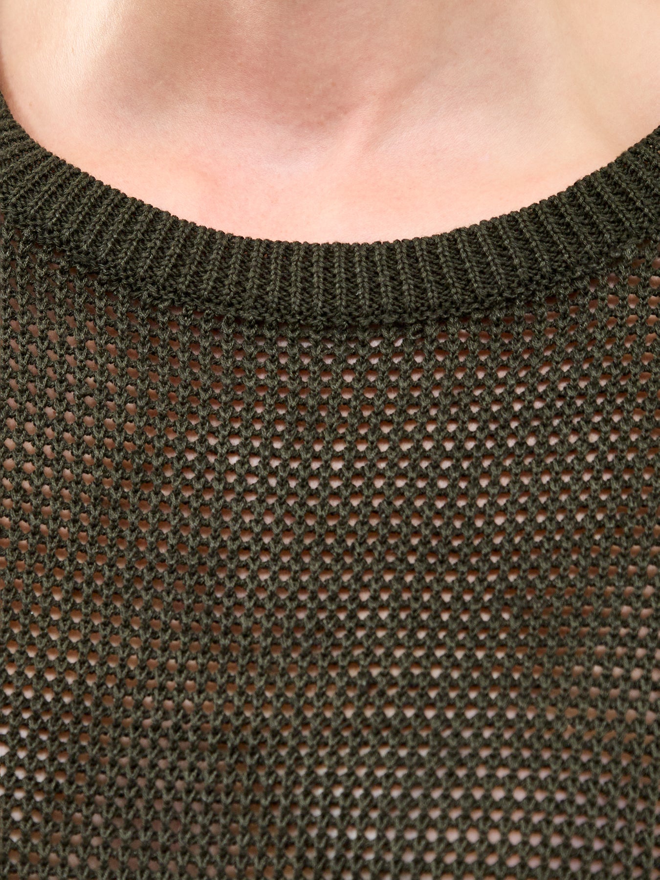 Organic Linen & Cotton Short-Sleeved Sweater - Seaweed