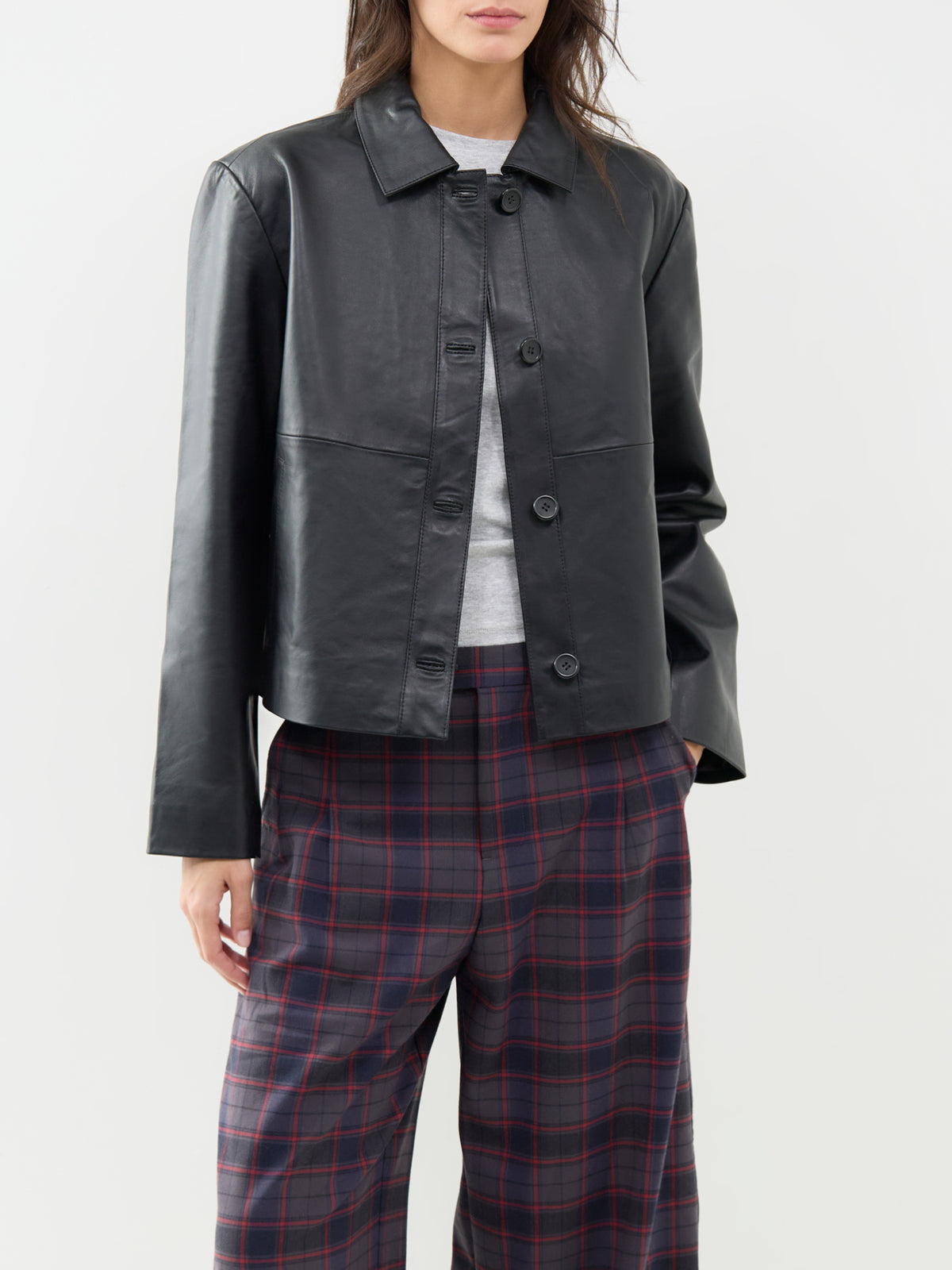 Evestina Short Leather Jacket