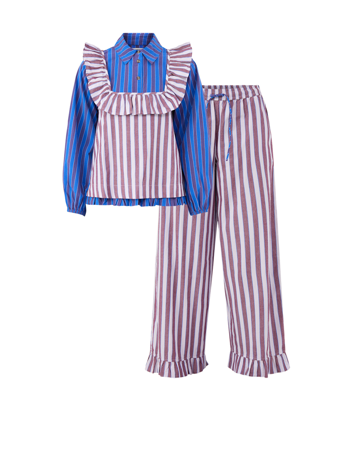 Bobbie Cotton Three-Piece Pyjama Set
