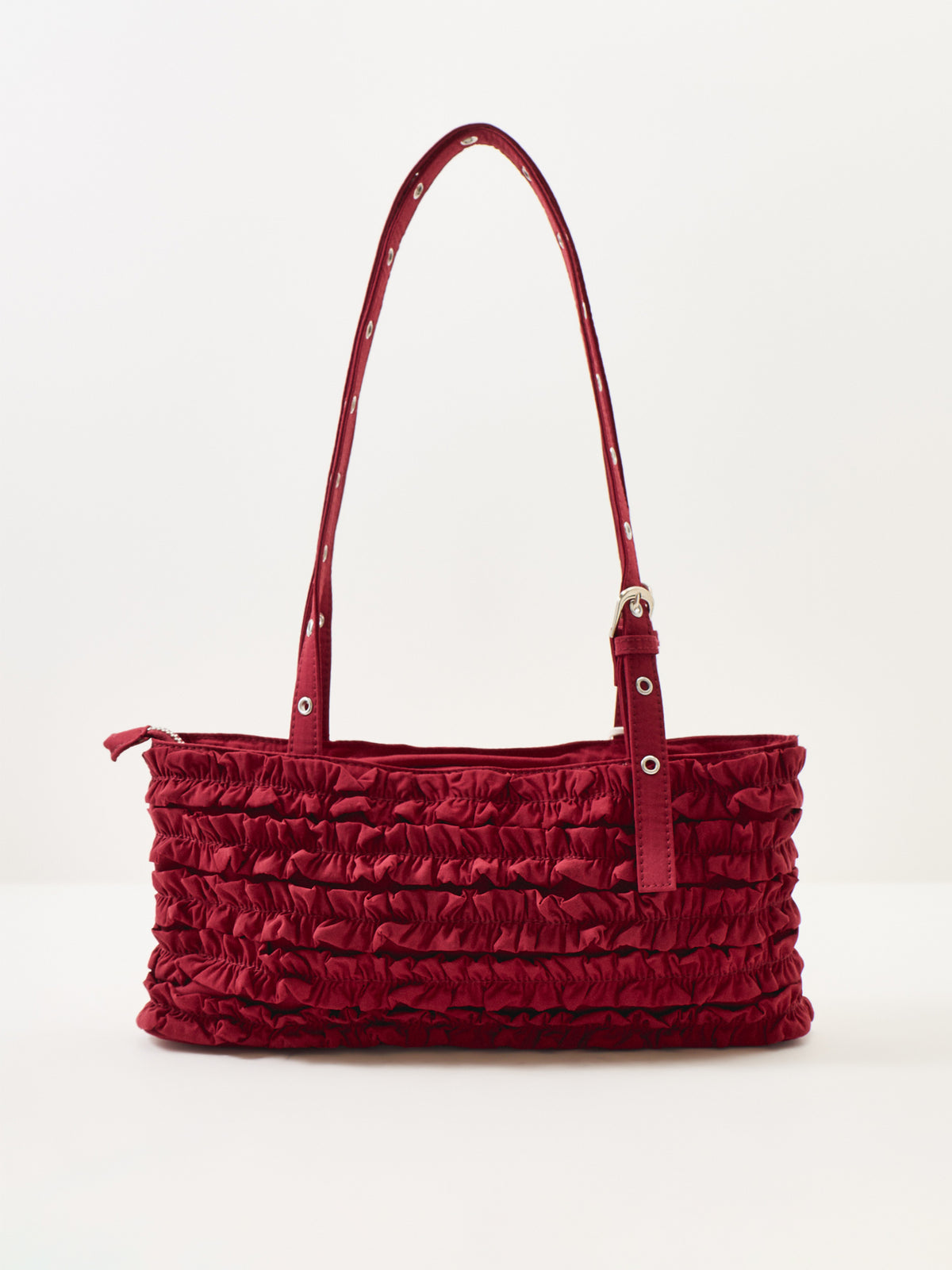 Sophia Ruffle Tote Bag – Red