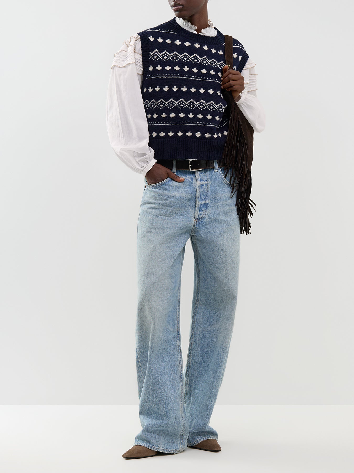 Virgin Wool Savana Knitted Waistcoat - Ultramarine