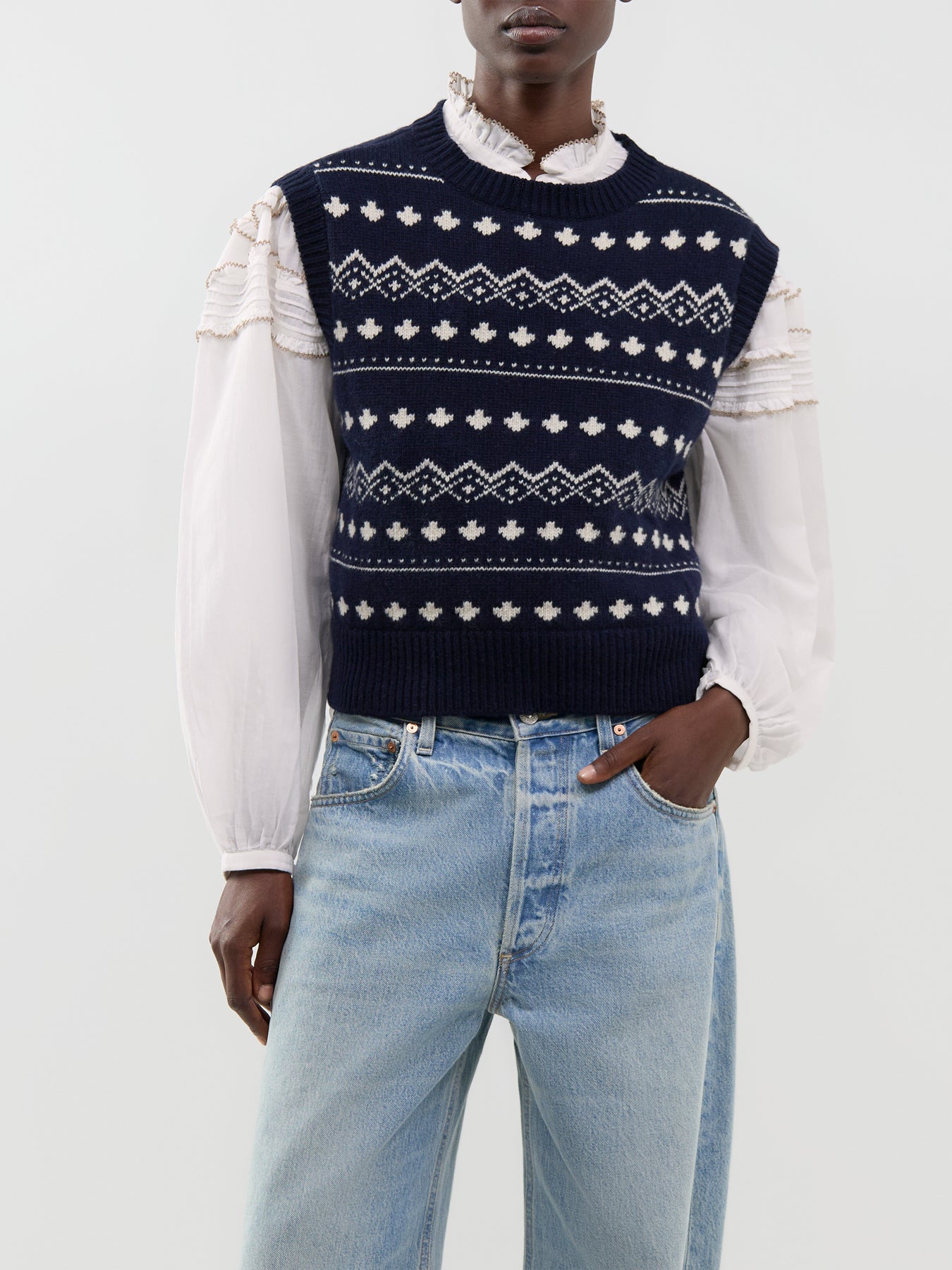 Virgin Wool Savana Knitted Waistcoat - Ultramarine