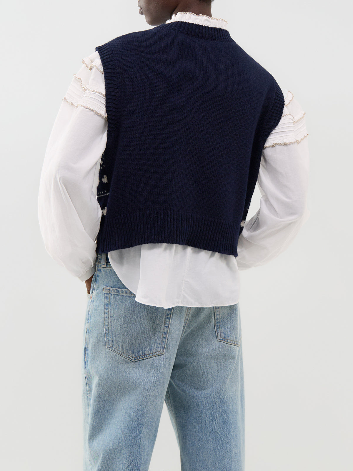 Virgin Wool Savana Knitted Waistcoat - Ultramarine