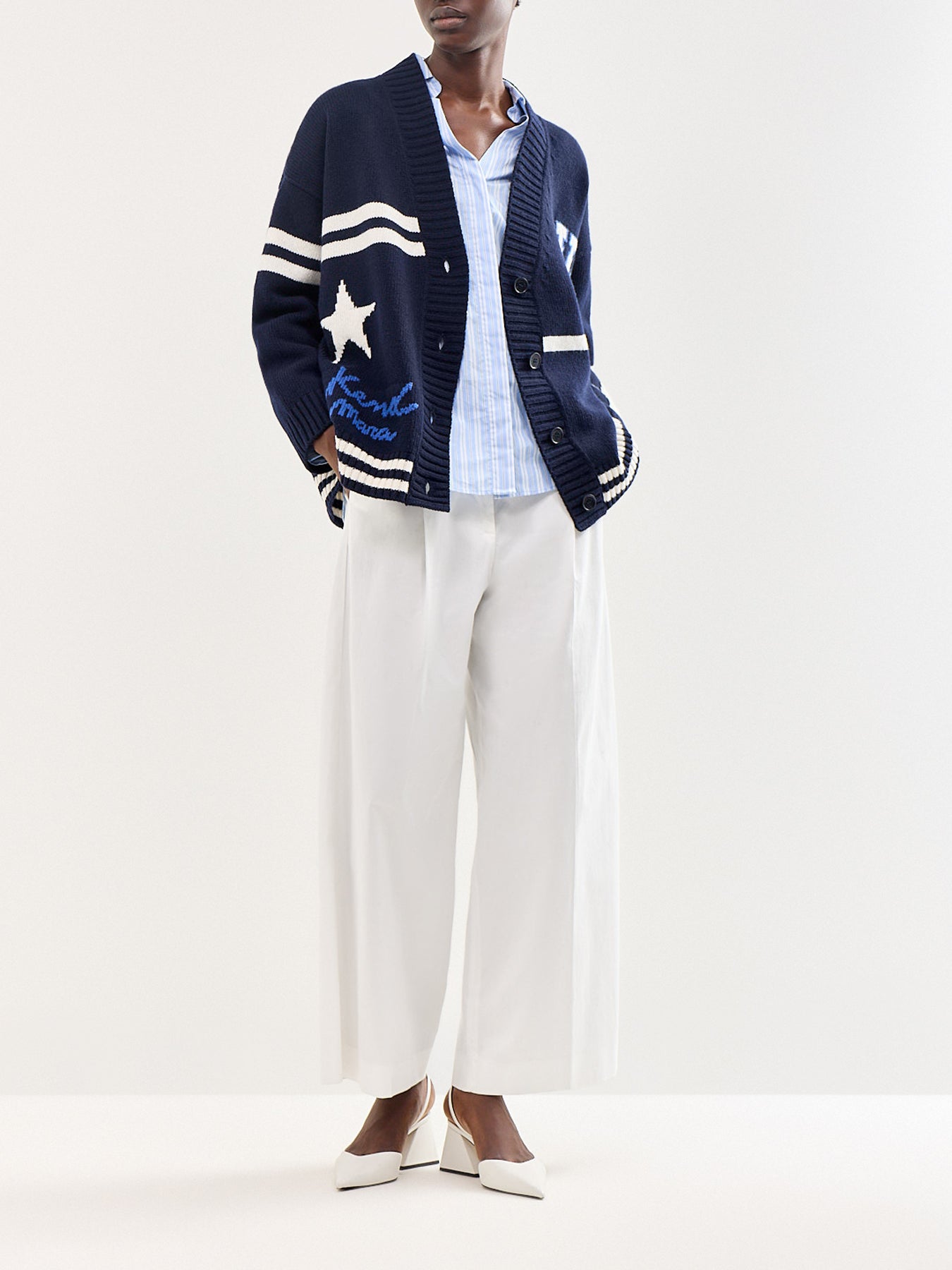 Belgio Wool Cardigan Navy
