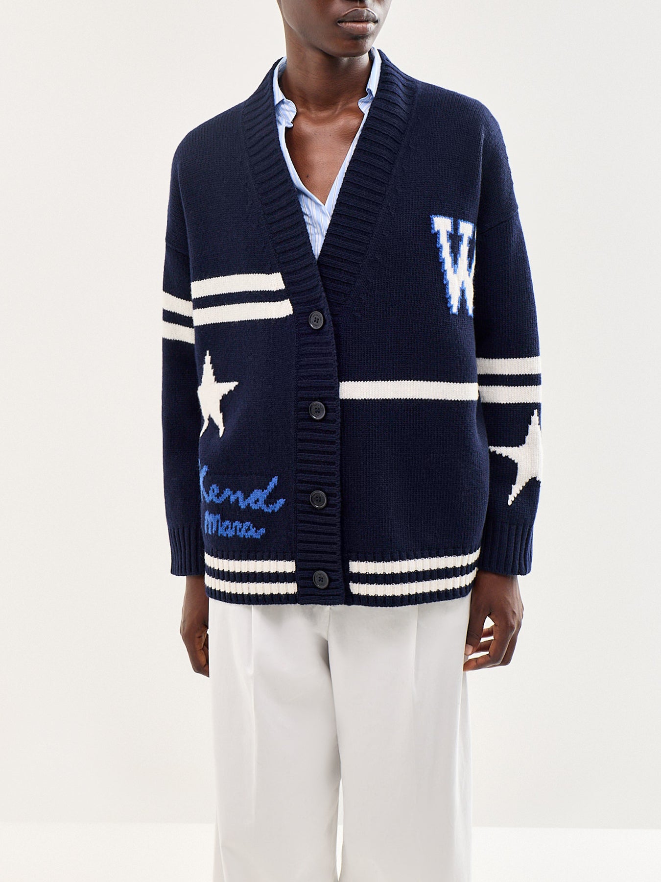 Belgio Wool Cardigan Navy