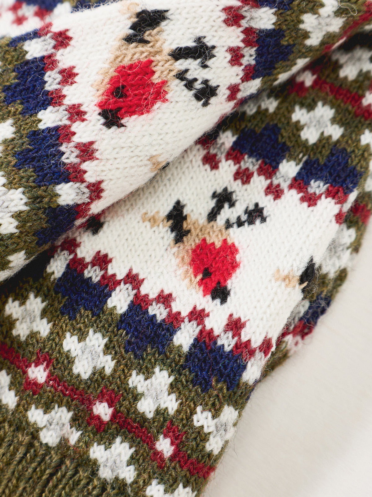Robin Wool-Blend Fair Isle Socks – Olive