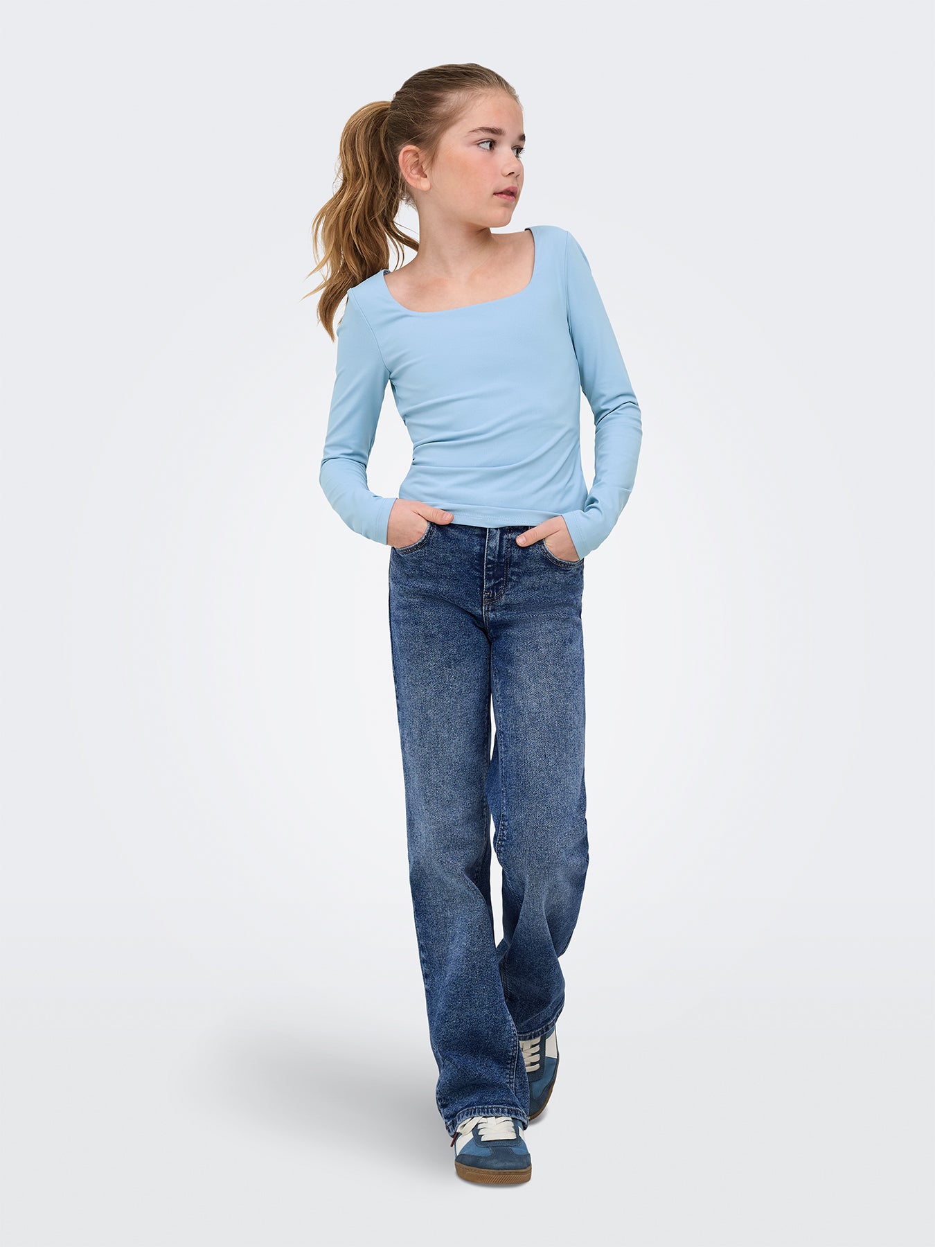 Kids' Juicy Wide Leg Jeans Blue