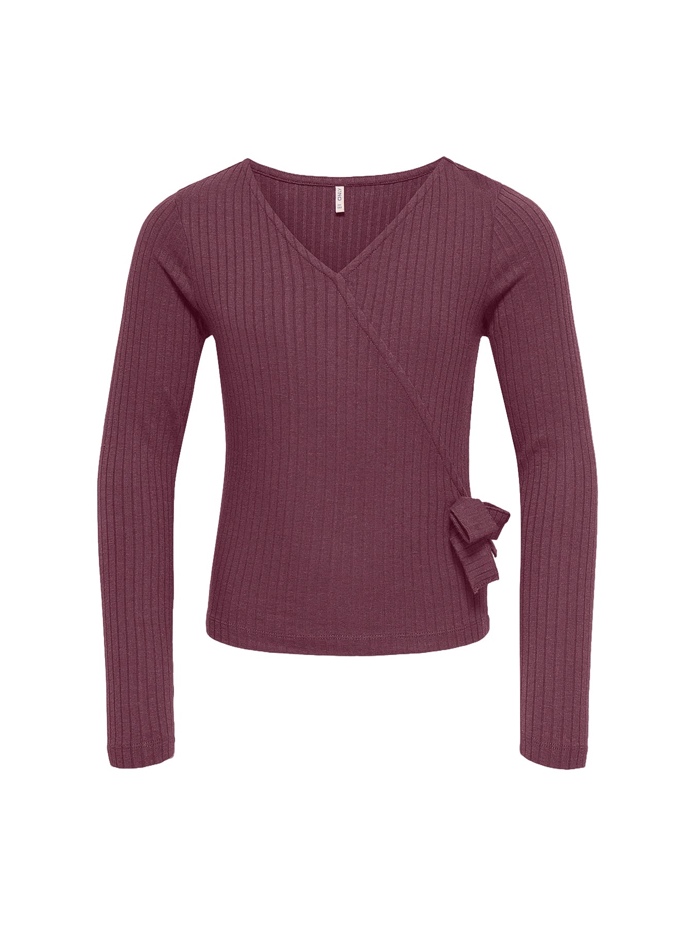 Kids' Wrap Long Sleeve Top Burgundy