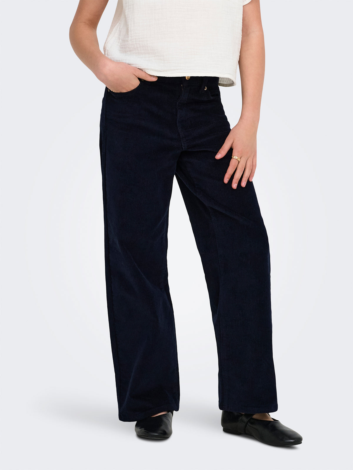 Cotton Hope High-Waisted Wide Leg Corduroy Trousers
