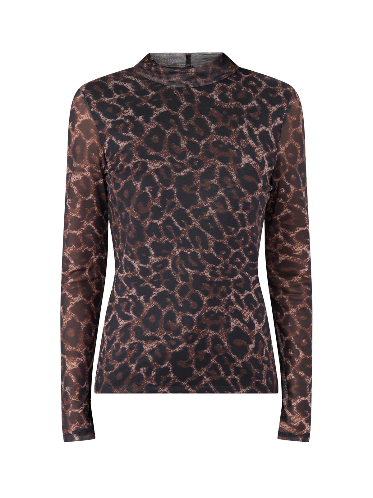 Erica Mesh Long Sleeve Top – Leopard Print