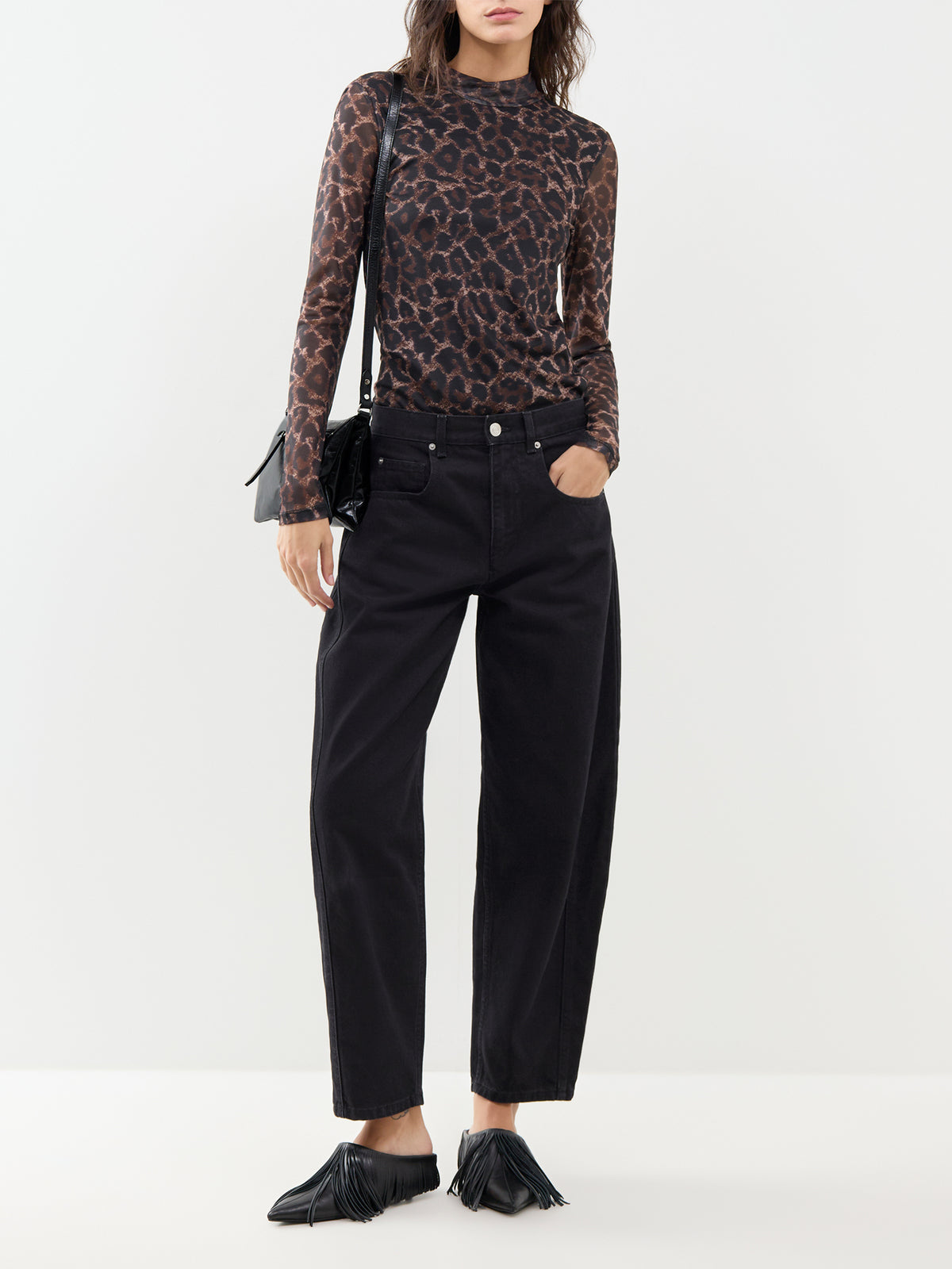 Erica Mesh Long Sleeve Top – Leopard Print