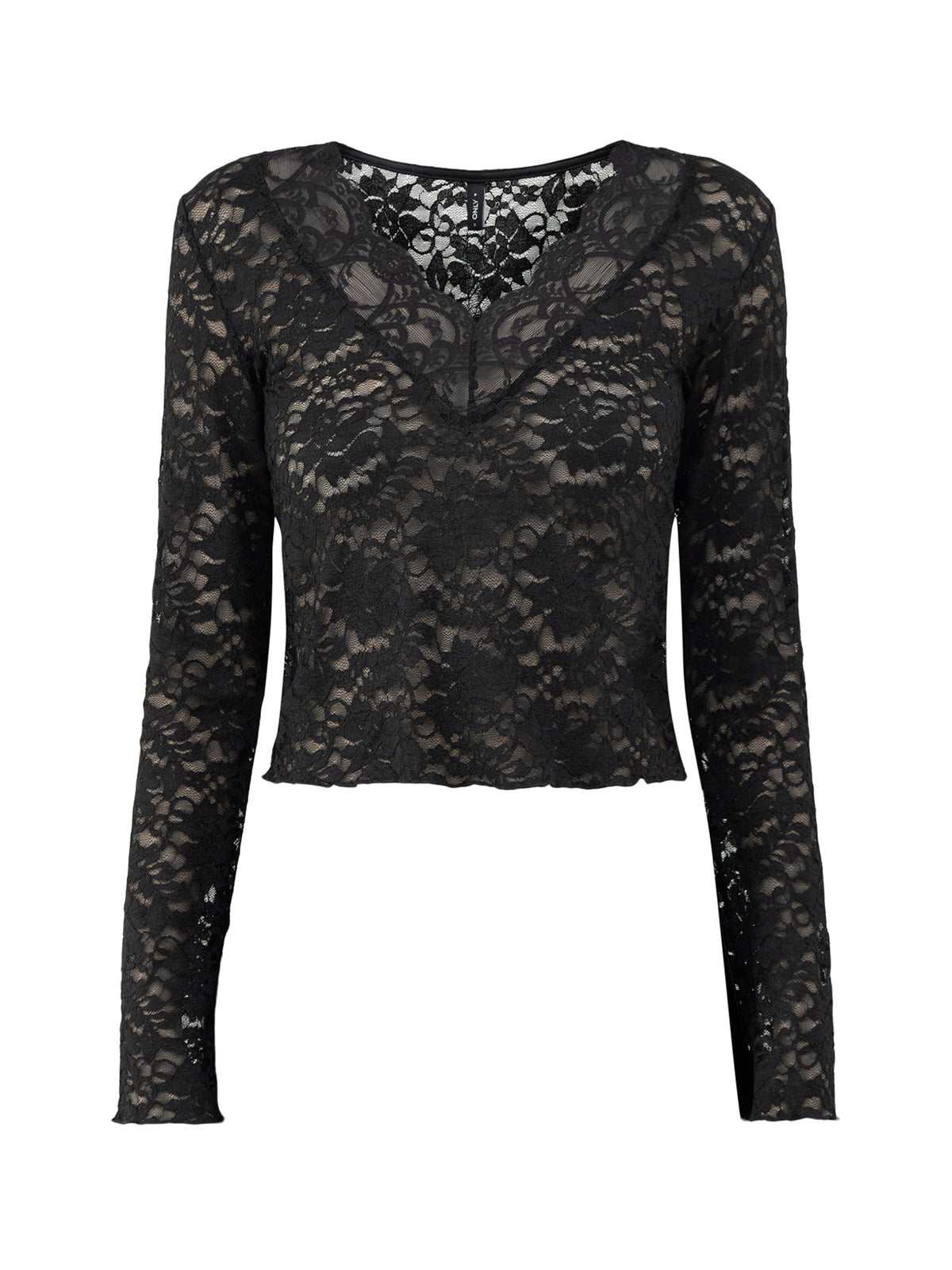 Nikka Long Sleeve Lace Top – Black