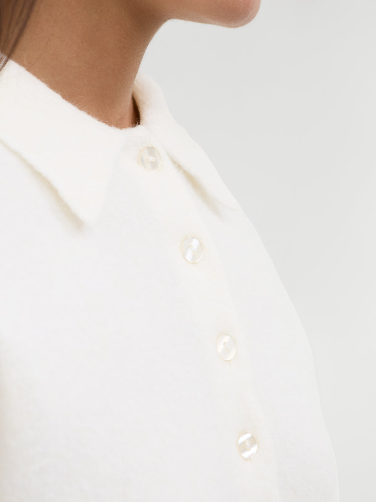 Macey Polo Cardigan – Birch Melange