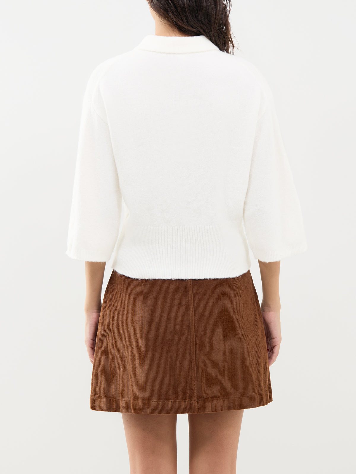 Macey Polo Cardigan – Birch Melange
