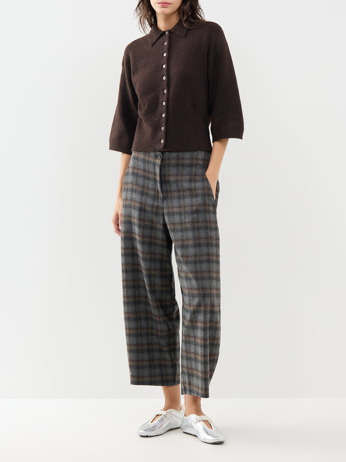 Macey Polo Cardigan – Coffee Bean Melange