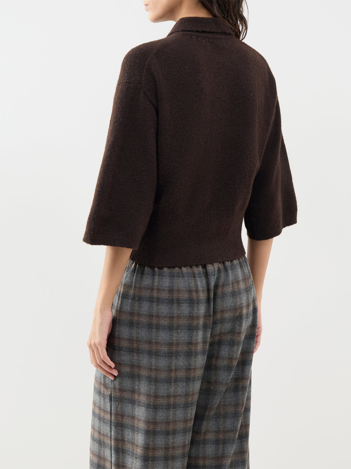 Macey Polo Cardigan – Coffee Bean Melange
