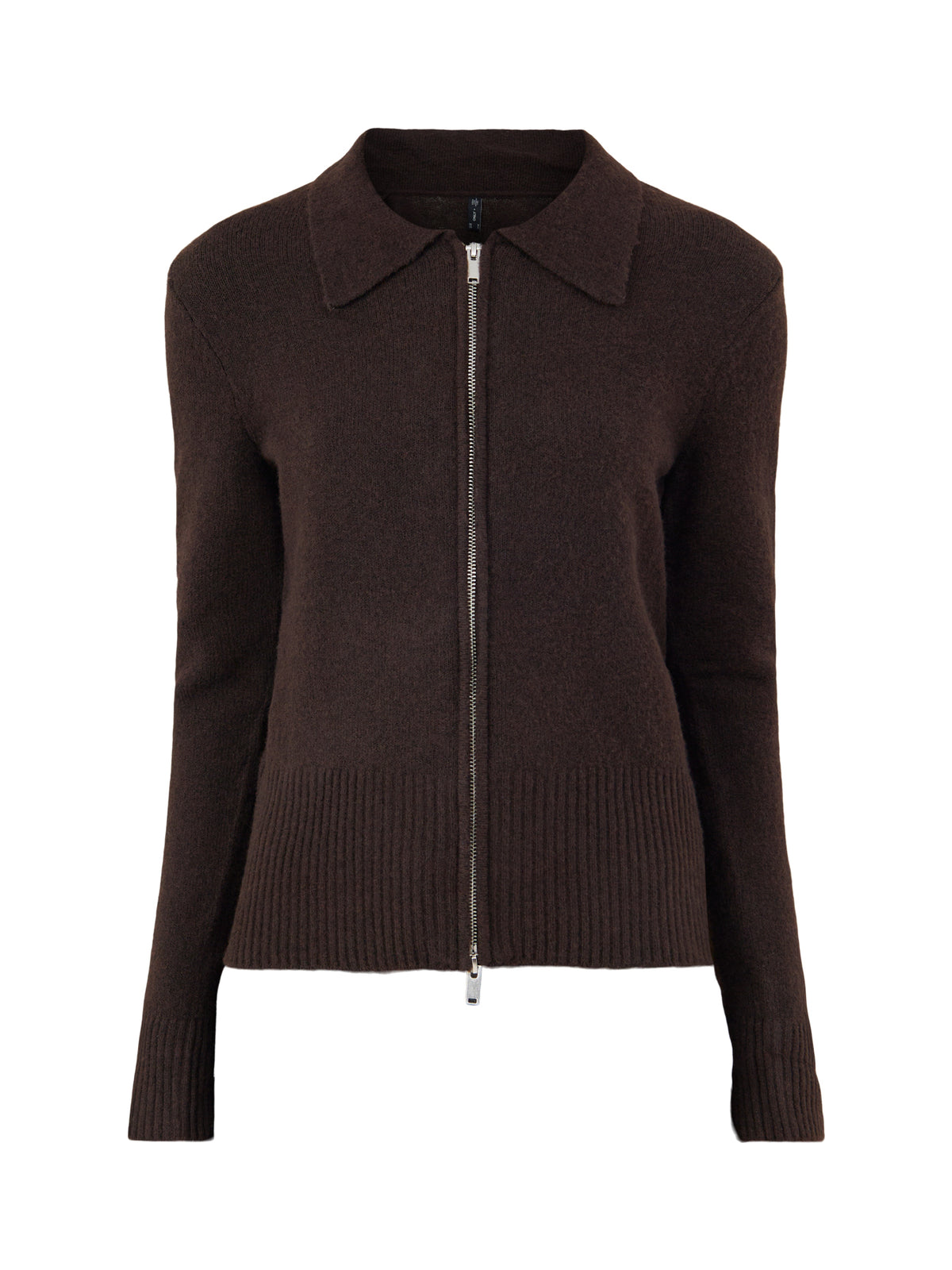 Wool Blend Zip Cardigan