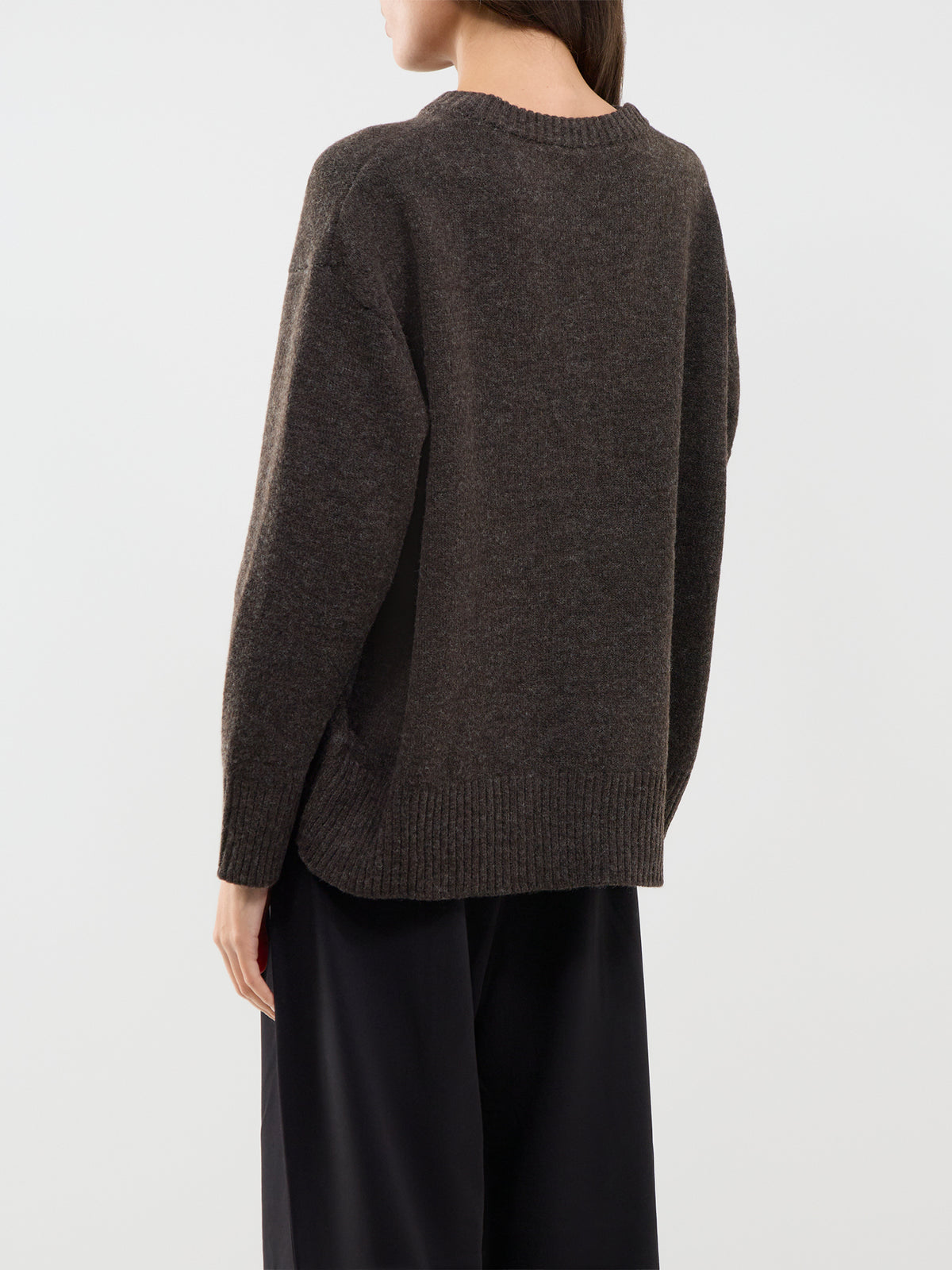 Wool Blend Alivia High-Low Crew Neck Jumper
