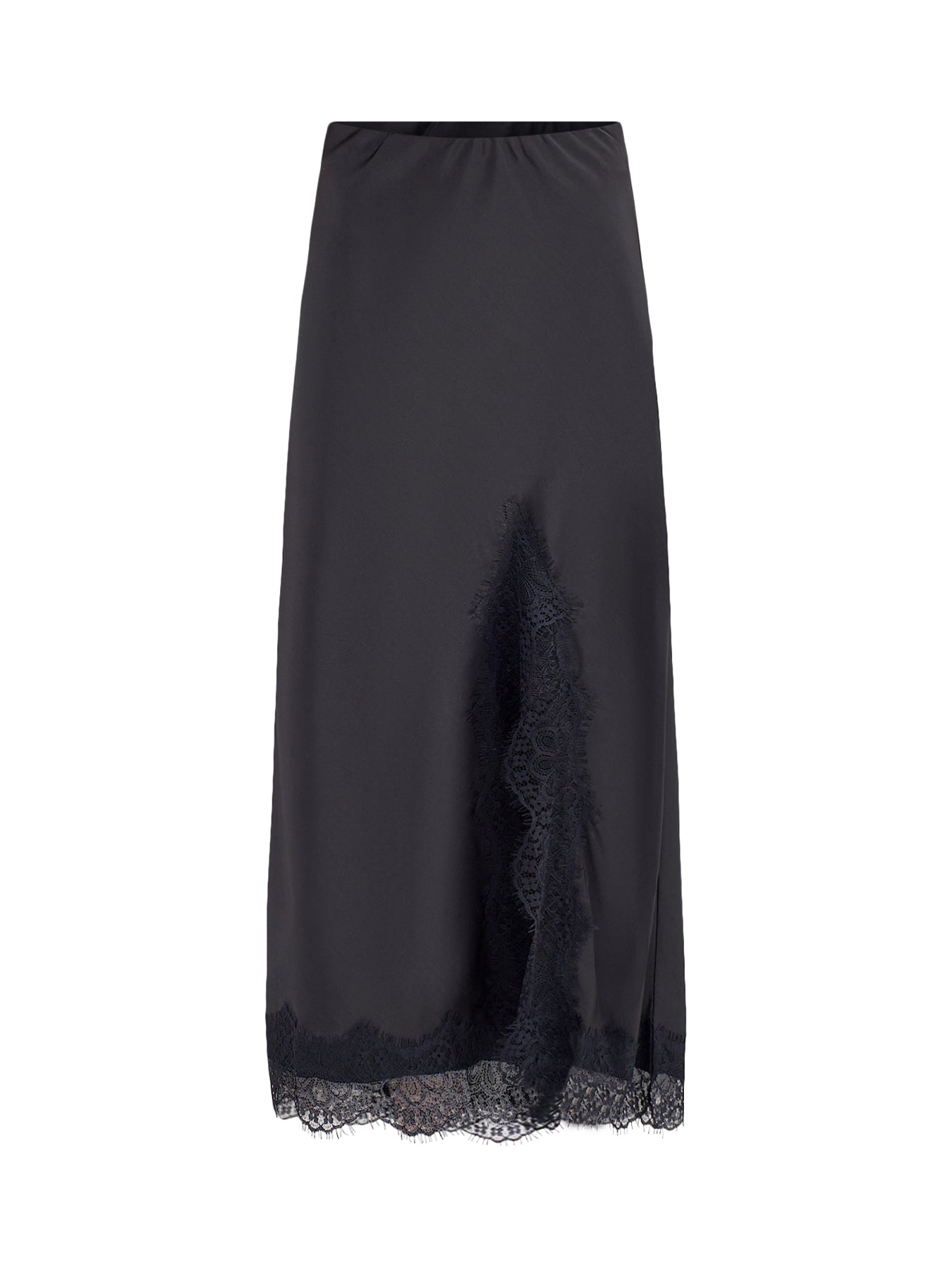 Menus Recycled Polyester Lace Maxi Skirt Black