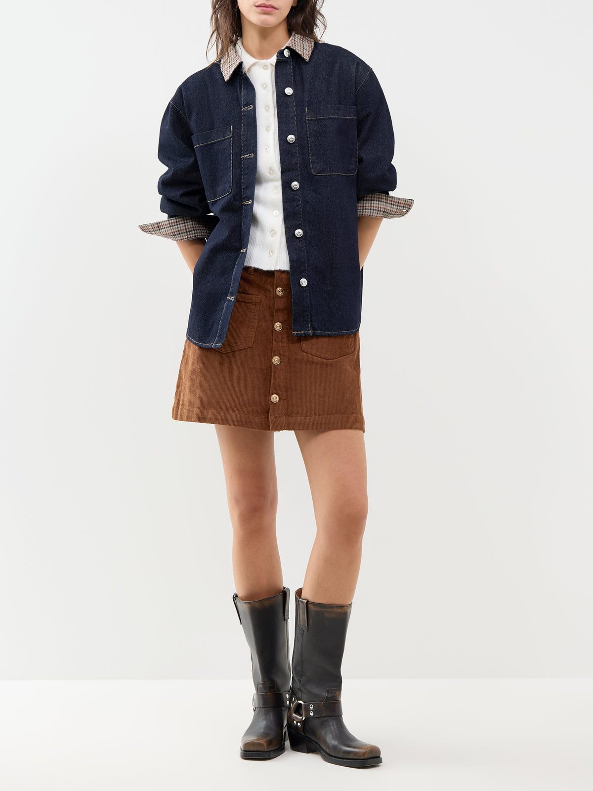 Amazing Cotton Cord Mini Skirt – Bison