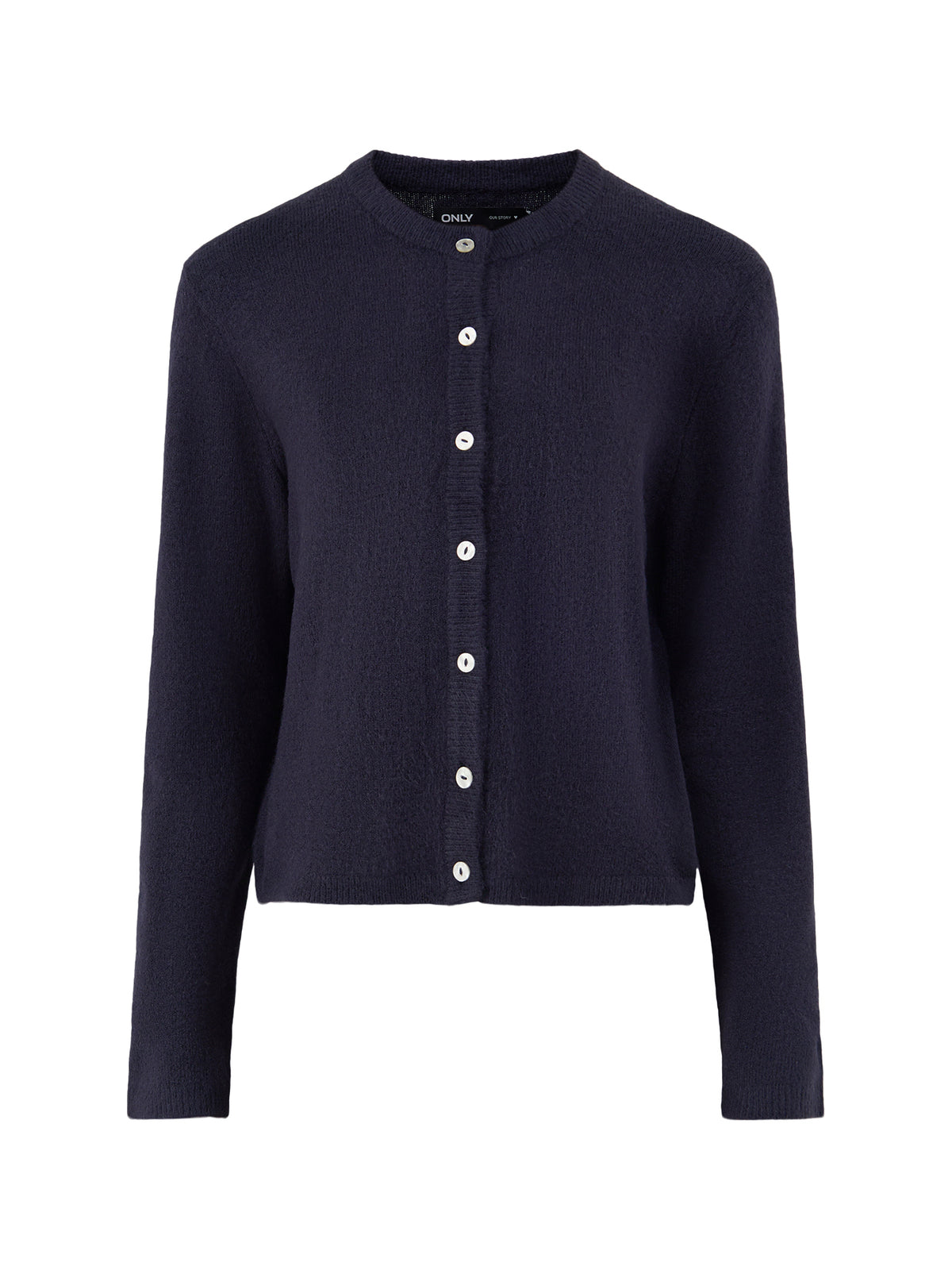 Simoni Long-Sleeved Crew Neck Cardigan - Navy