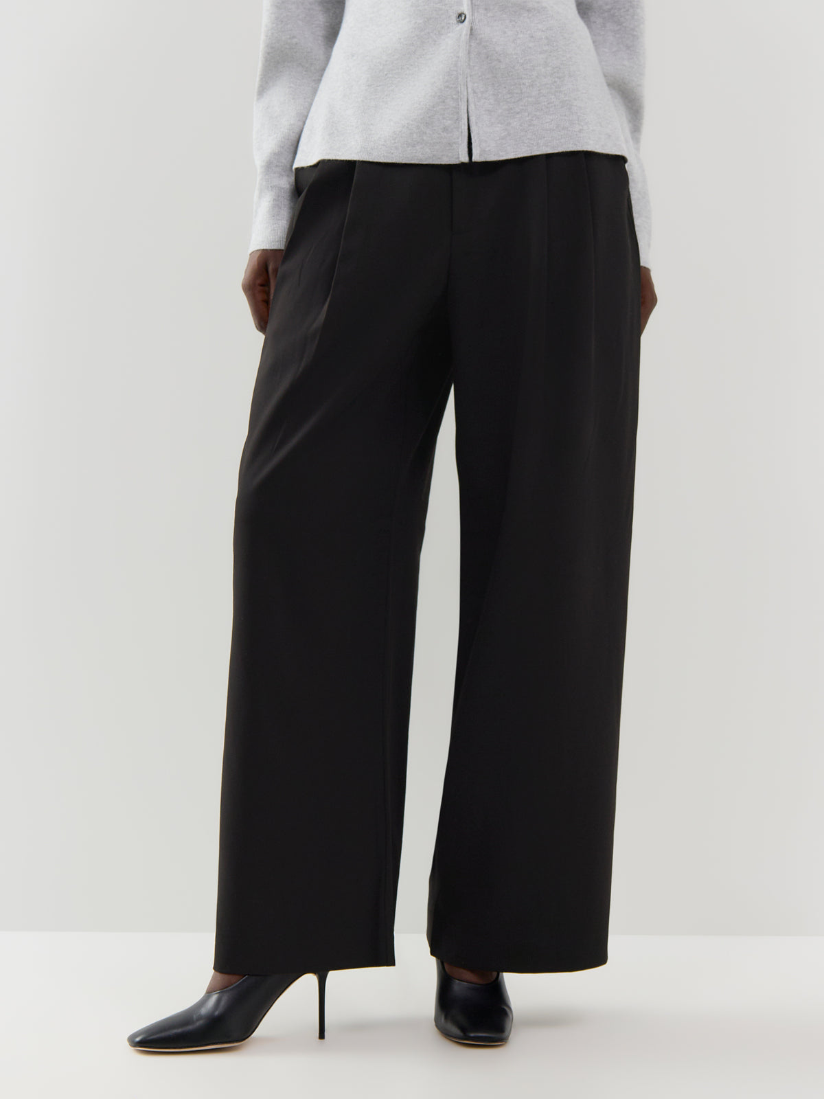 Sonja High-Waisted Wide Leg Pleated Trousers