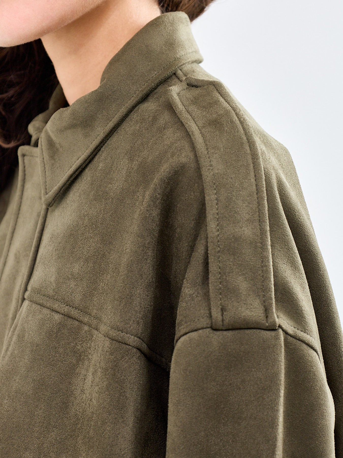 Faux Suede Bomber Jacket