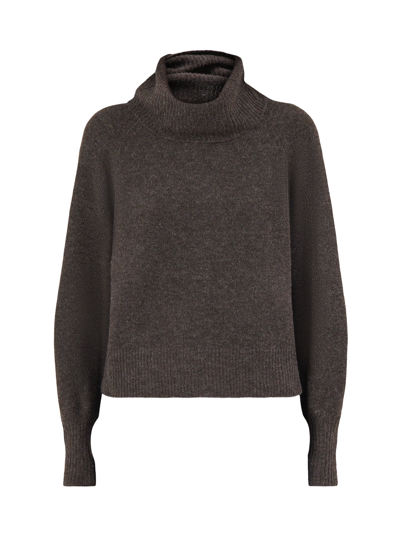 Wool Blend Olivia Roll Neck Jumper - Mole Melange