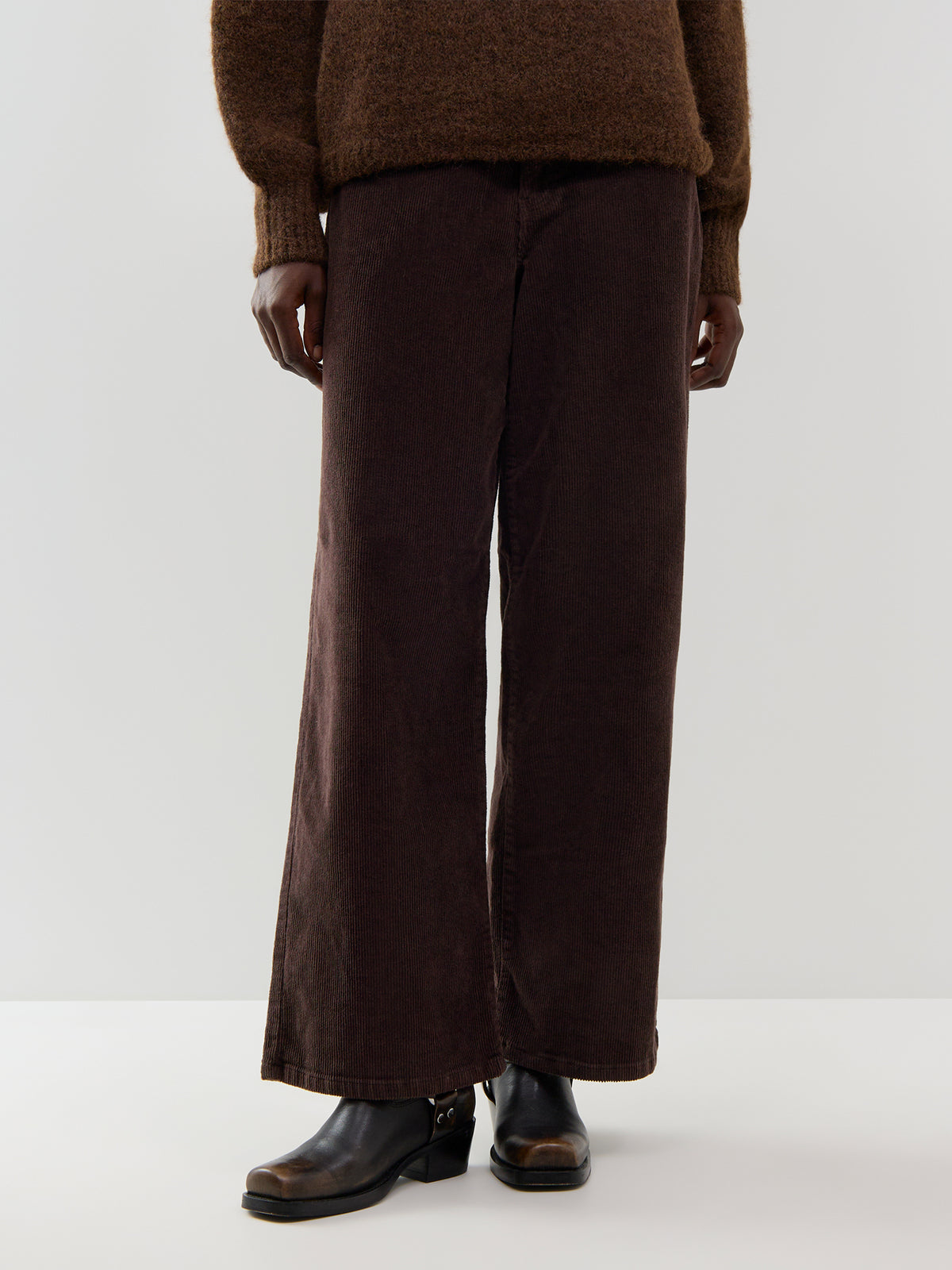Cotton Hope High-Waisted Wide Leg Corduroy Trousers