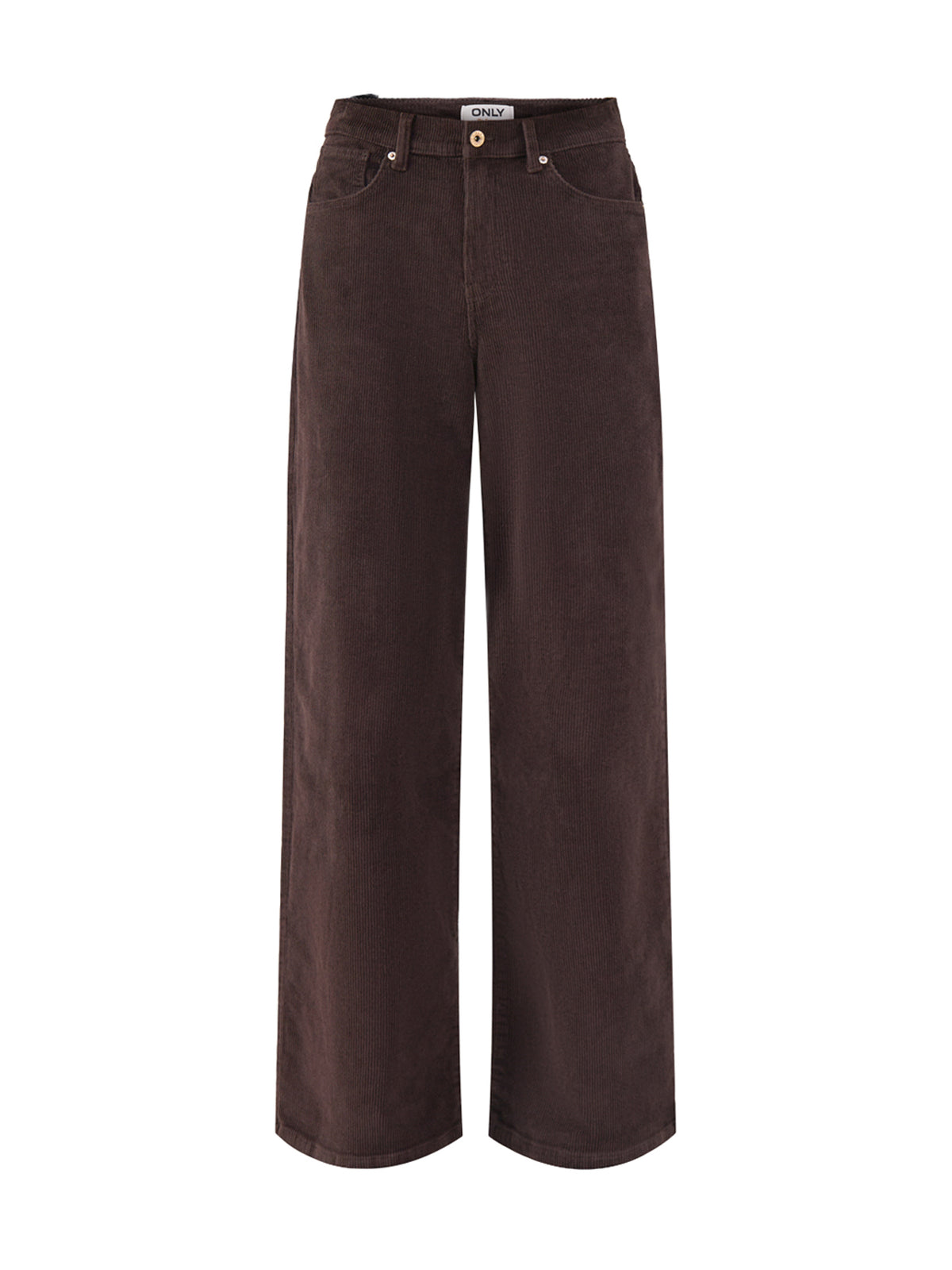 Cotton Hope High-Waisted Wide Leg Cord Trousers - Black Coffee