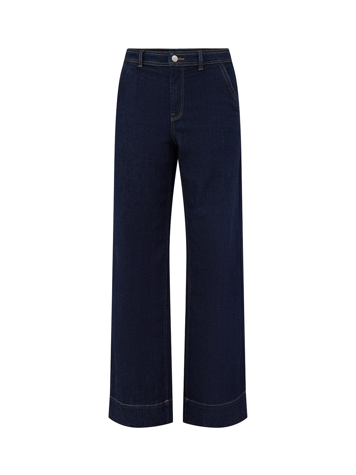 Cotton Blend Madison High-Waisted Wide Leg Jeans