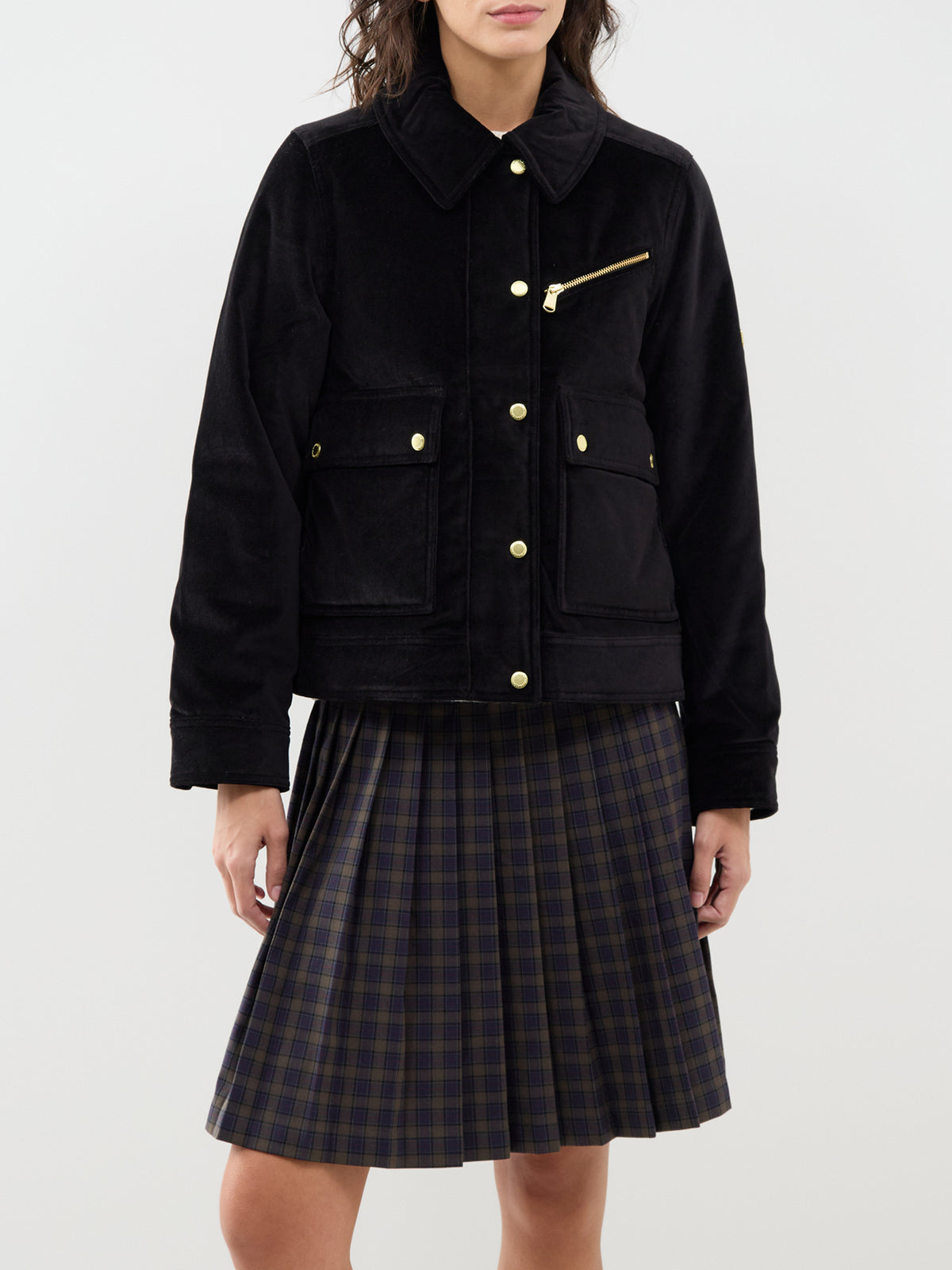 Hanson Cotton Velvet Jacket – Black