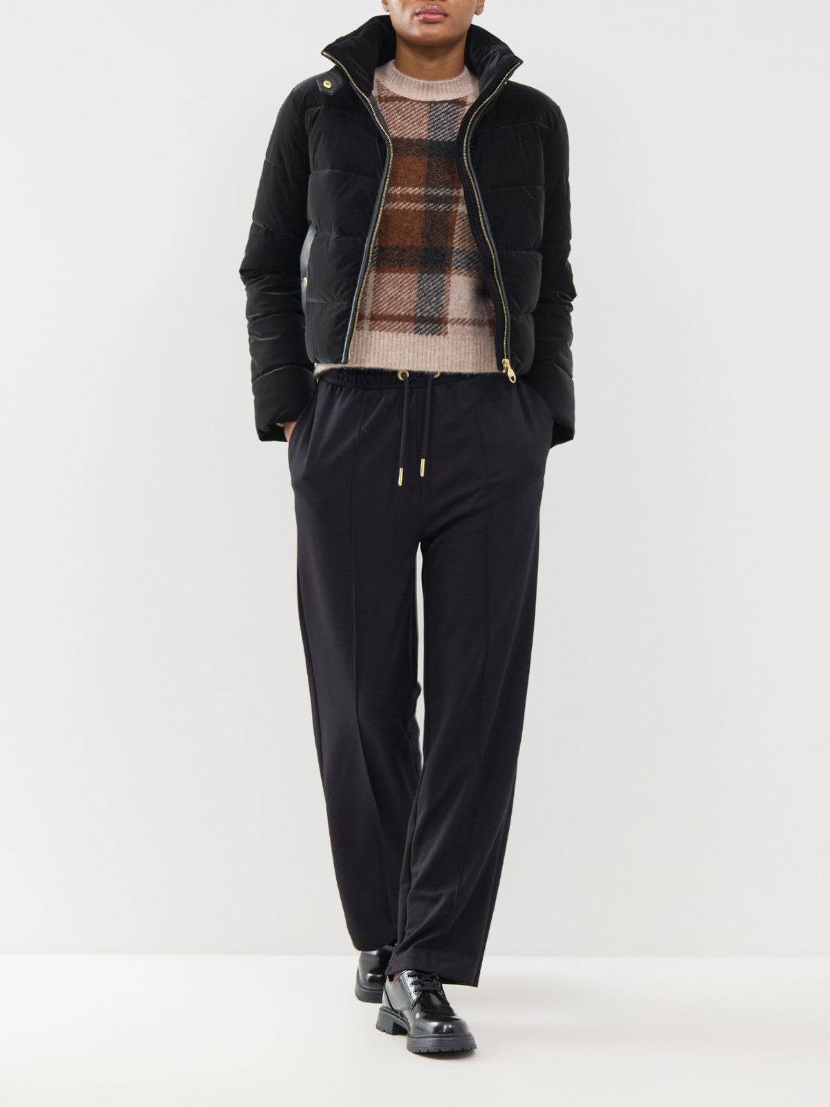 Halina Faux Velvet Puffer Jacket