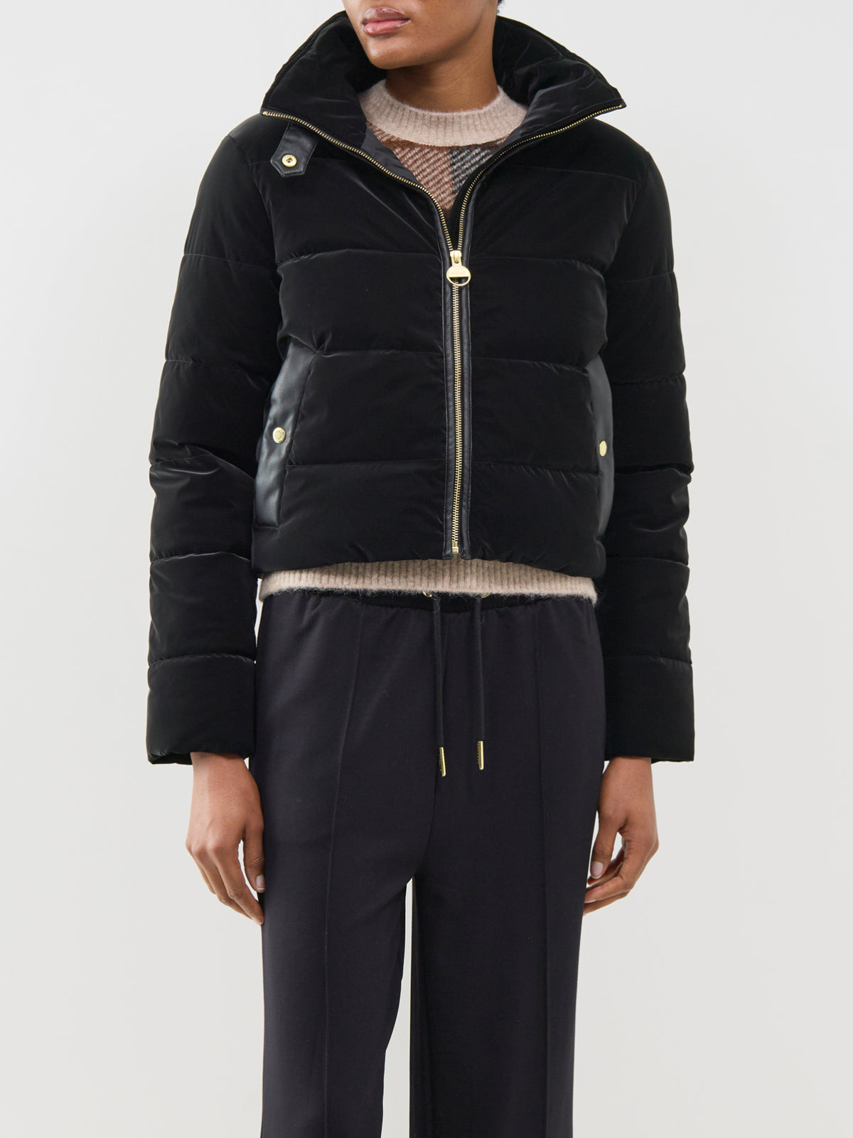 Halina Faux Velvet Puffer Jacket