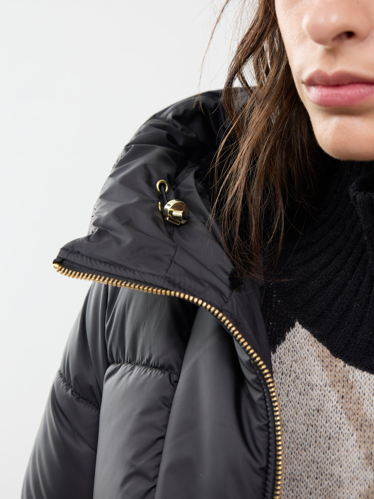 Brantley Longline Puffer Jacket – Black
