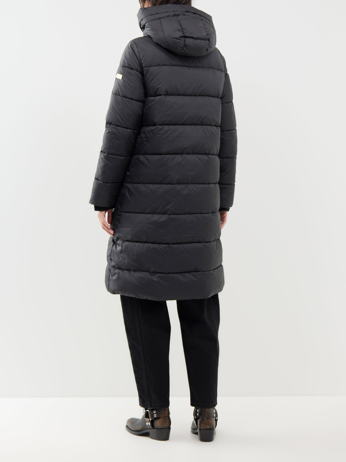 Brantley Longline Puffer Jacket – Black