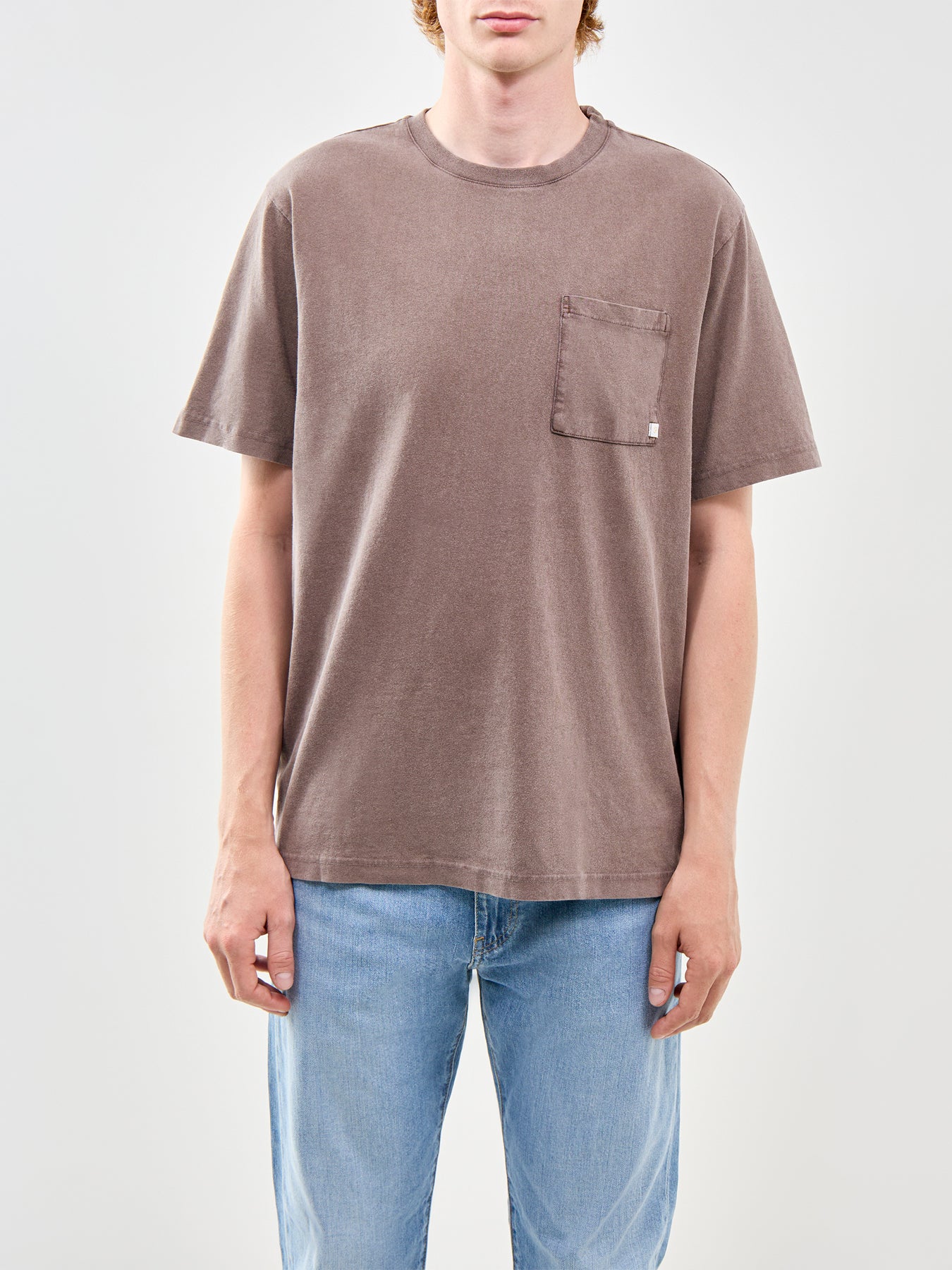 Stacy Garment Dyed Pocket T-Shirt Brown