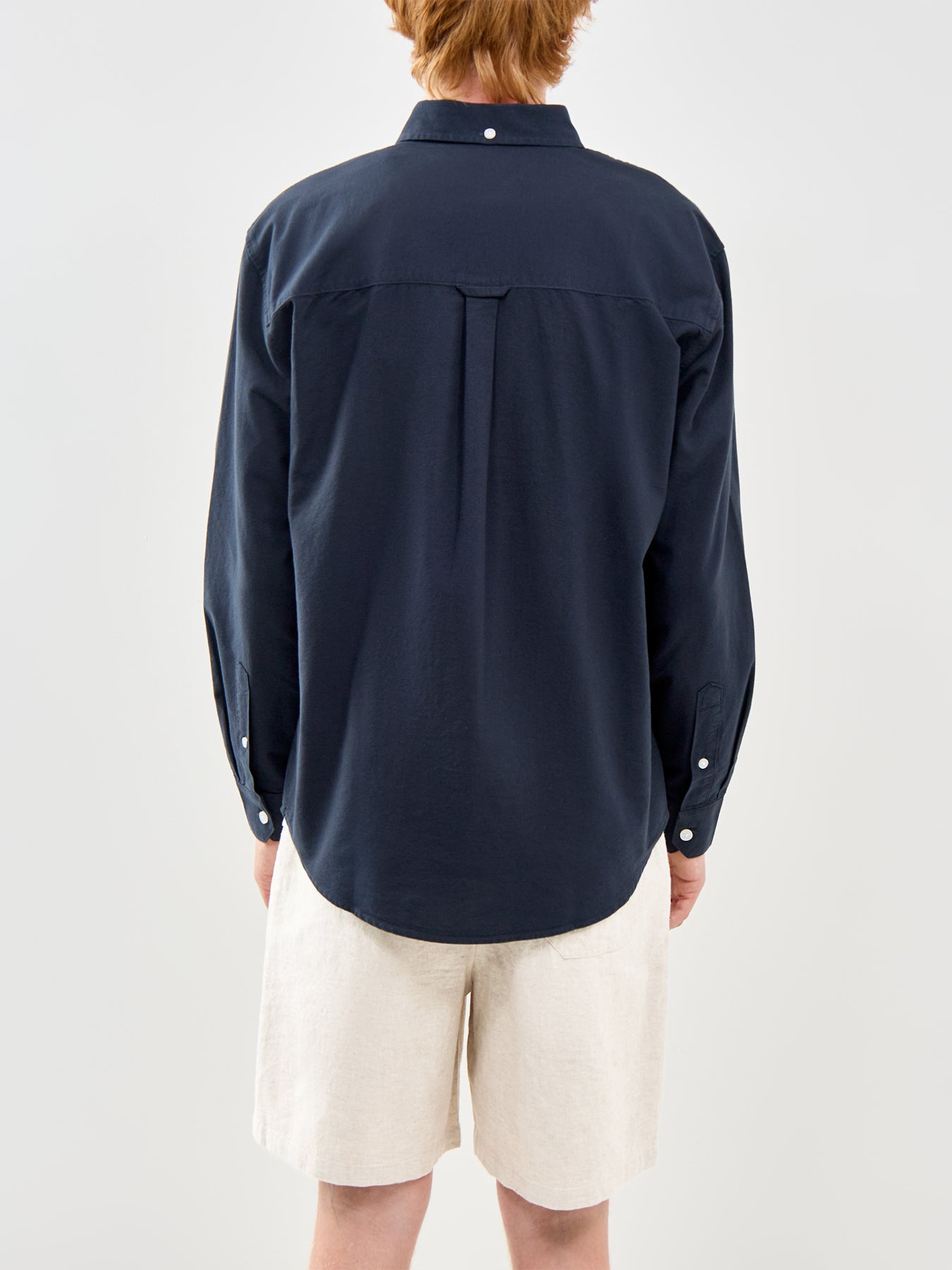 Brewer Organic Cotton Long Sleeve Shirt Navy