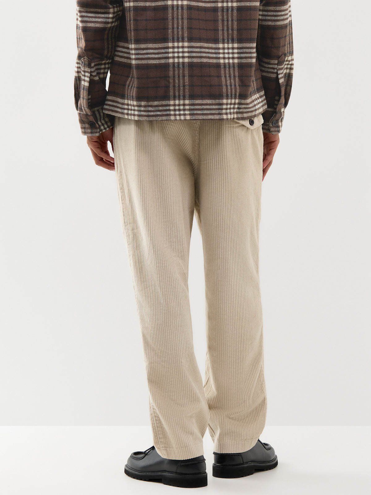 Adam Archive Organic Cotton Twin Pleat Trousers - Putty