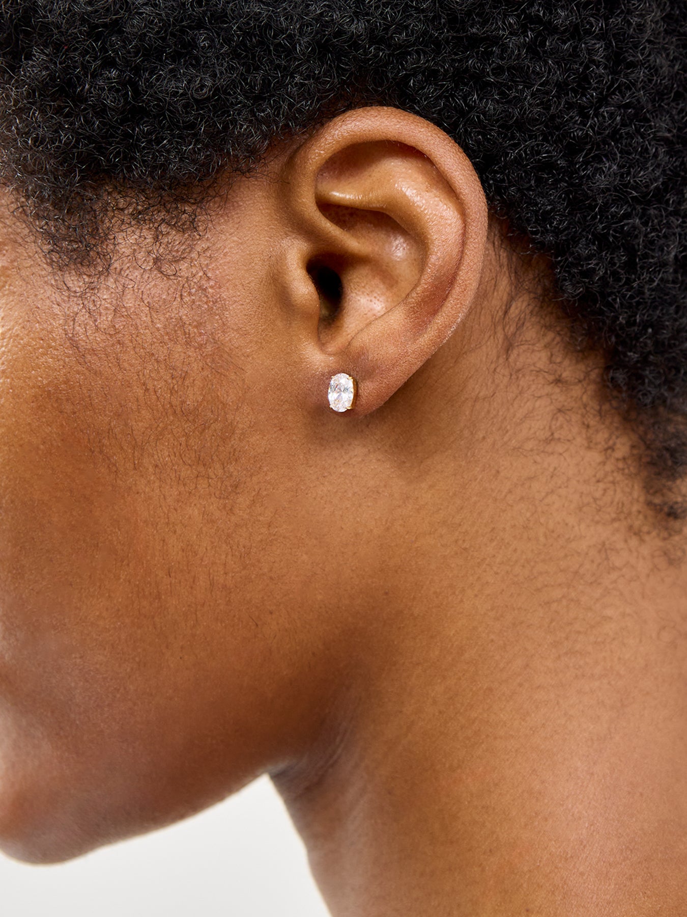 Oval Tennis Stud Earrings Gold