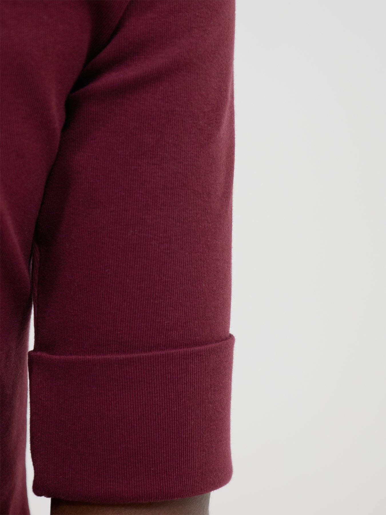 Cotton Blend Judy Elbow Sleeve Knit Top - Dark Garnet