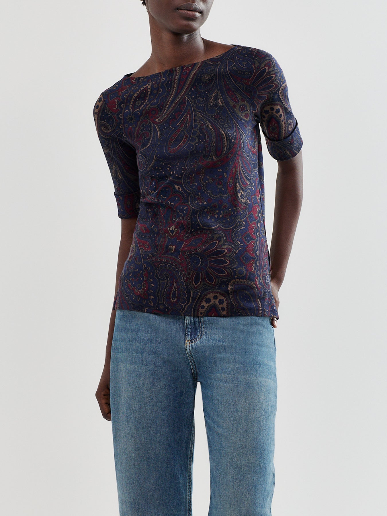 Cotton Blend Knitted T-Shirt